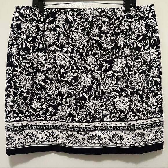 Talbots Dreamy Floral Stretch Cotton Canvas Skirt 16P NWT - Picture 6 of 10